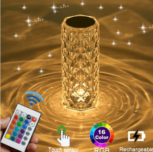 HomeHub CrystalGlow™ Touch Lamp — Rechargeable Acrylic Ambient Light