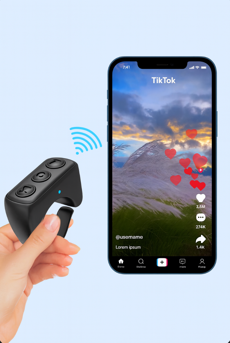 Smart Bluetooth Scroll & Control Ring™ — Hands-Free Phone Navigation